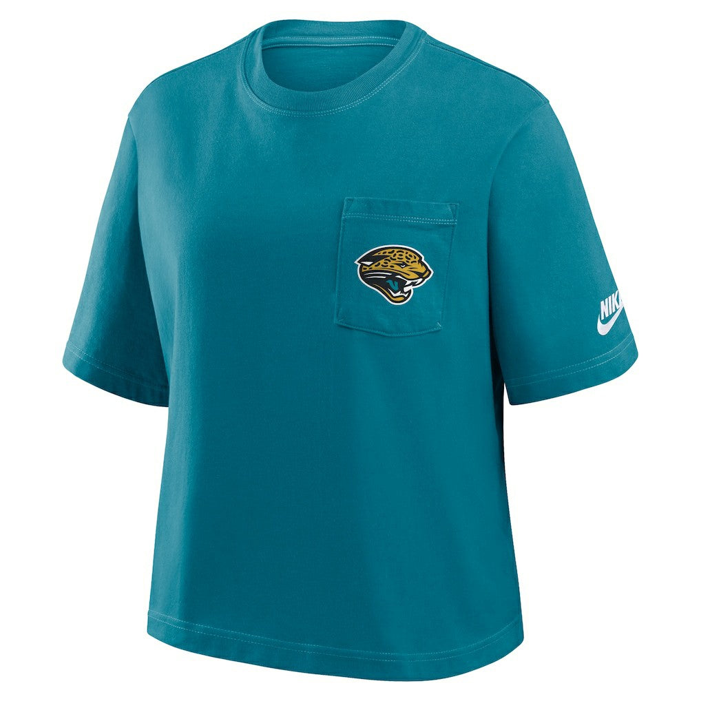 Jacksonville Jaguars Women's Rewind Pocket Boxy T-Shirt | NFL Online