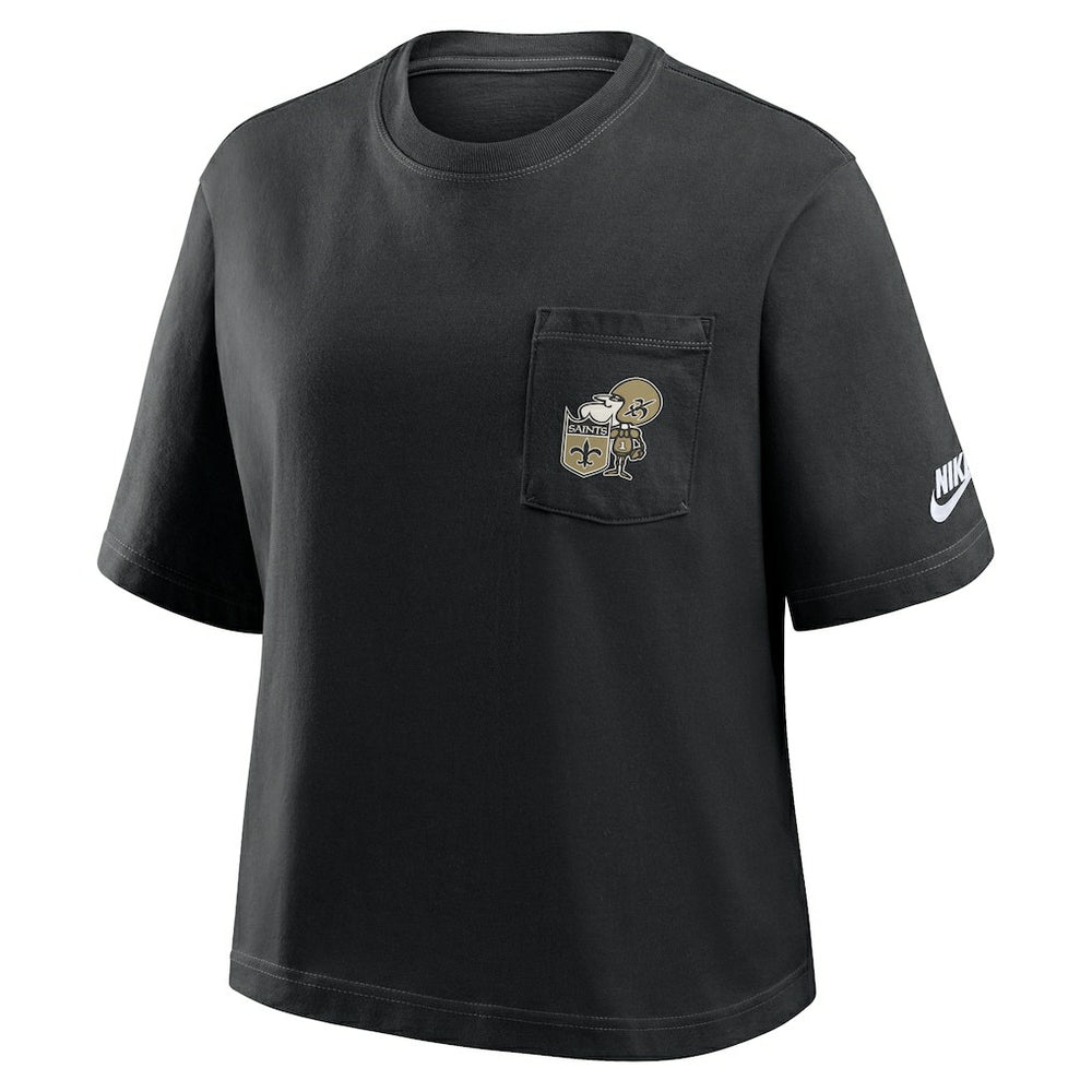 New Orleans Saints Women's Rewind Pocket Boxy T-Shirt | NFL US