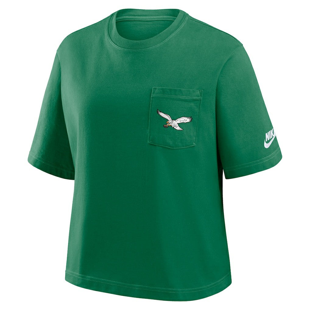 Philadelphia Eagles Women's Rewind Pocket Boxy T-Shirt | NFL Sale