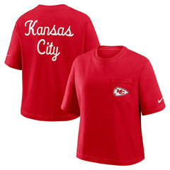 Kansas City Chiefs Women's Rewind Pocket Boxy T-Shirt | NFL Sale