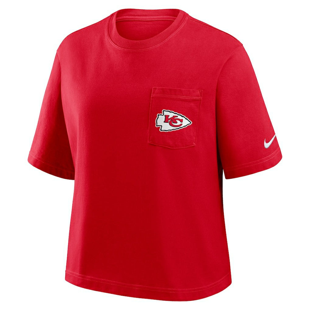 Kansas City Chiefs Women's Rewind Pocket Boxy T-Shirt | NFL Sale
