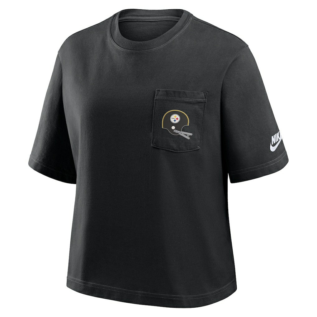 Pittsburgh Steelers Women's Rewind Pocket Boxy T-Shirt | NFL Hot
