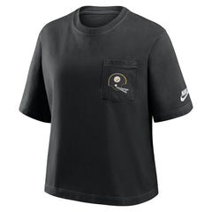 Pittsburgh Steelers Women's Rewind Pocket Boxy T-Shirt | NFL Hot