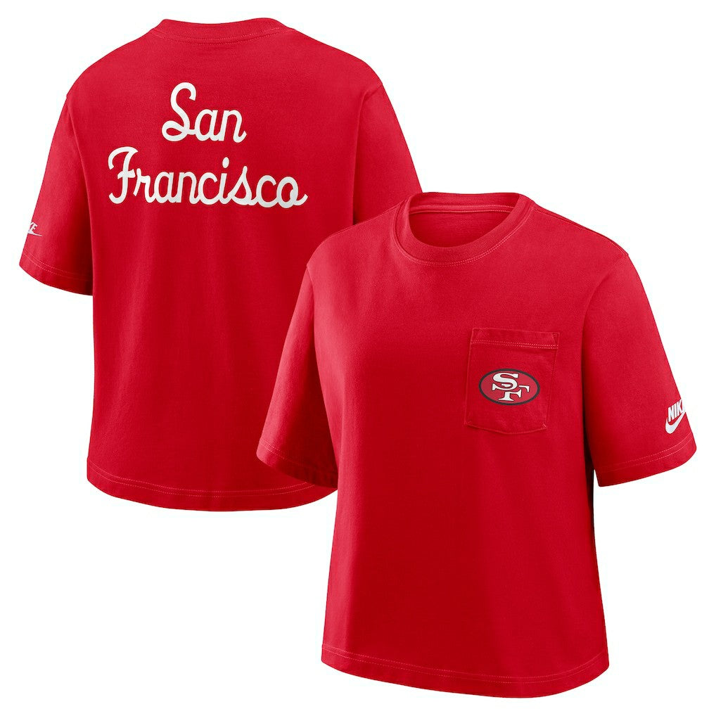 San Francisco 49ers Women's Rewind Pocket Boxy T-Shirt | NFL Sale