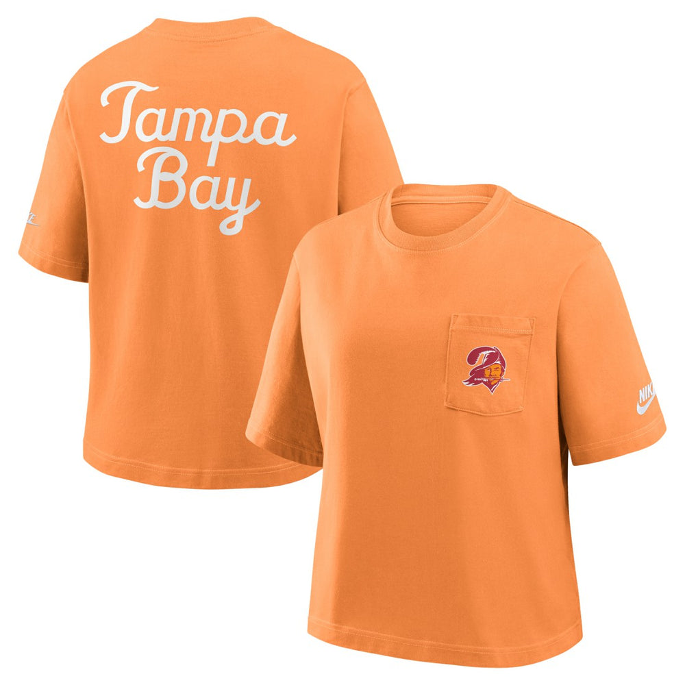 Tampa Bay Buccaneers Women's Rewind Pocket Boxy T-Shirt | NFL Near me