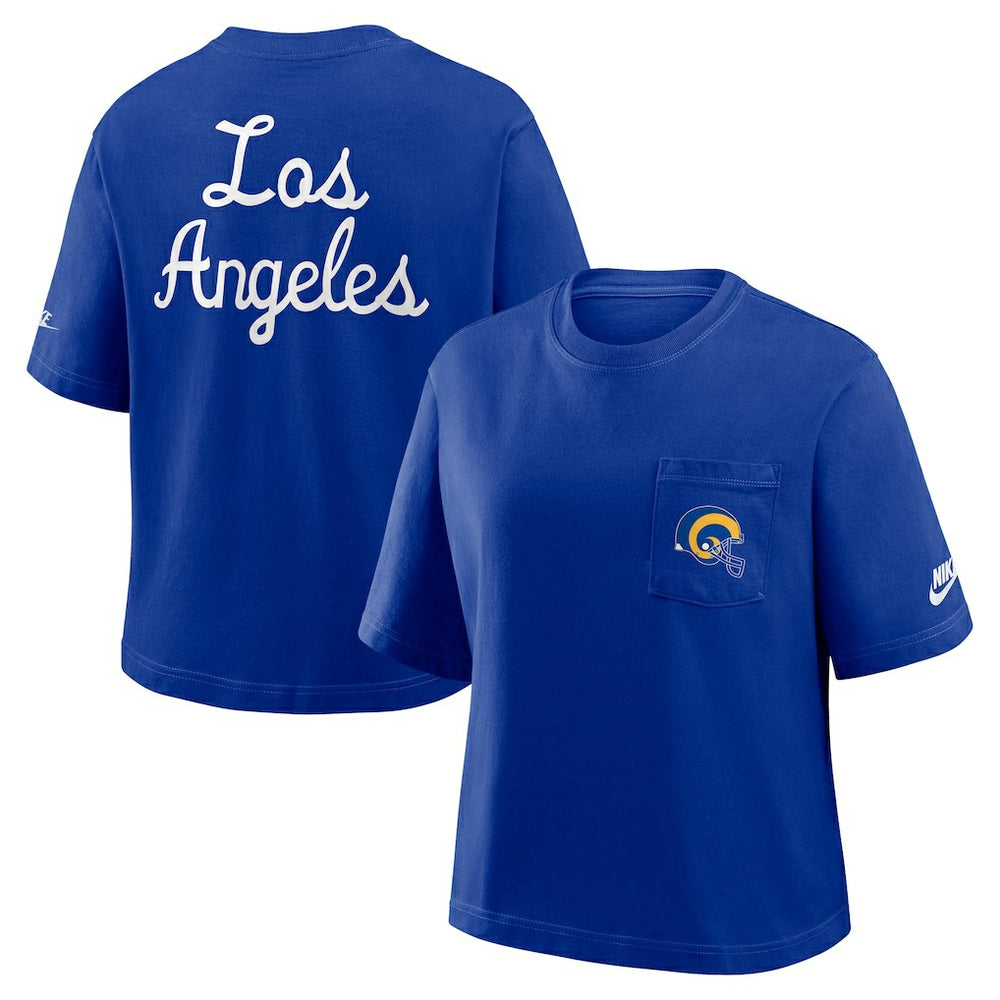 Los Angeles Rams Women's Rewind Pocket Boxy T-Shirt | NFL Online