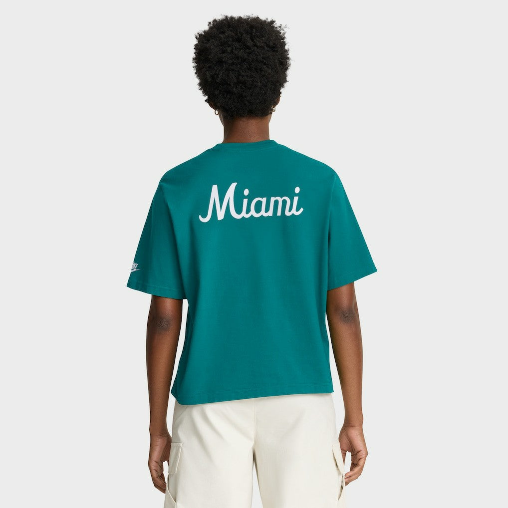 Miami Dolphins Women's Rewind Pocket Boxy T-Shirt | NFL Sale