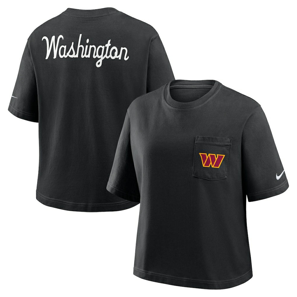 Washington Commanders Women's Rewind Pocket Boxy T-Shirt | NFL Outlet