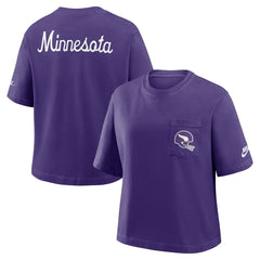 Minnesota Vikings Women's Rewind Pocket Boxy T-Shirt | NFL On sale