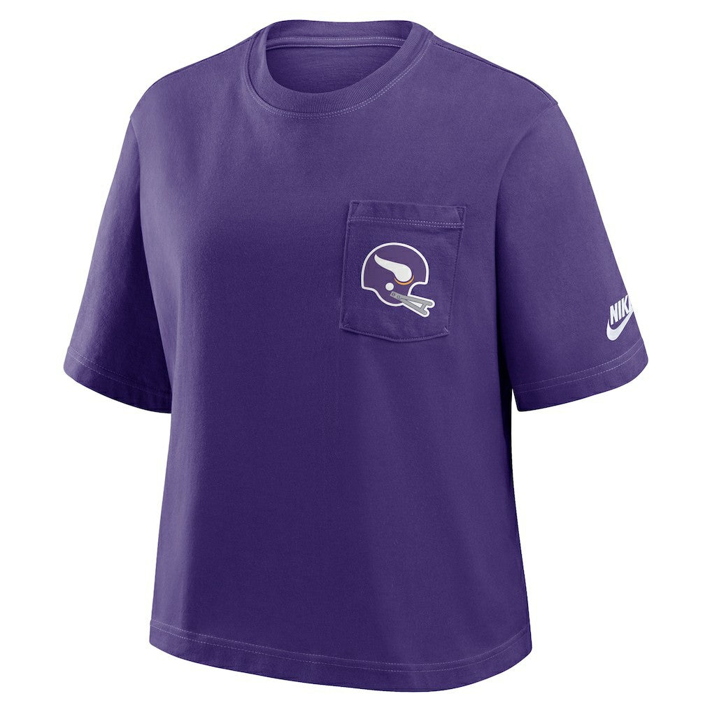 Minnesota Vikings Women's Rewind Pocket Boxy T-Shirt | NFL On sale