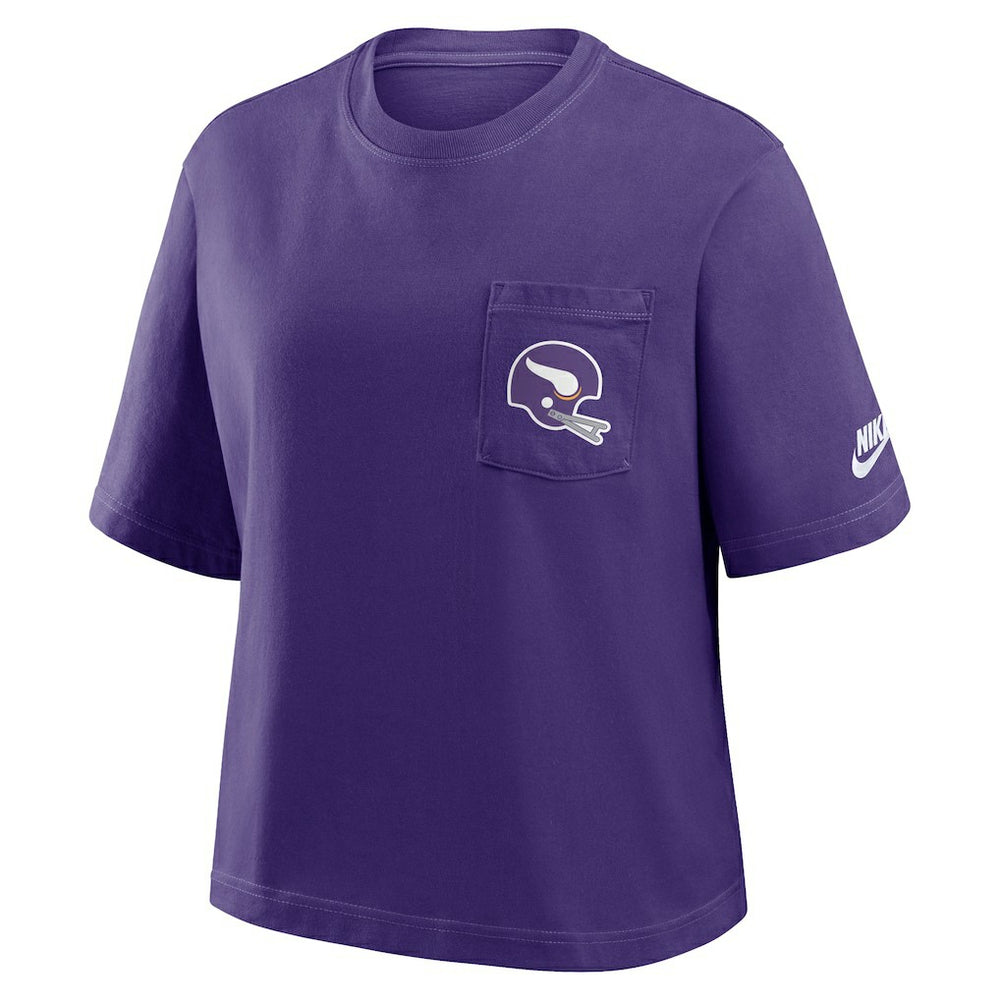 Minnesota Vikings Women's Rewind Pocket Boxy T-Shirt | NFL On sale