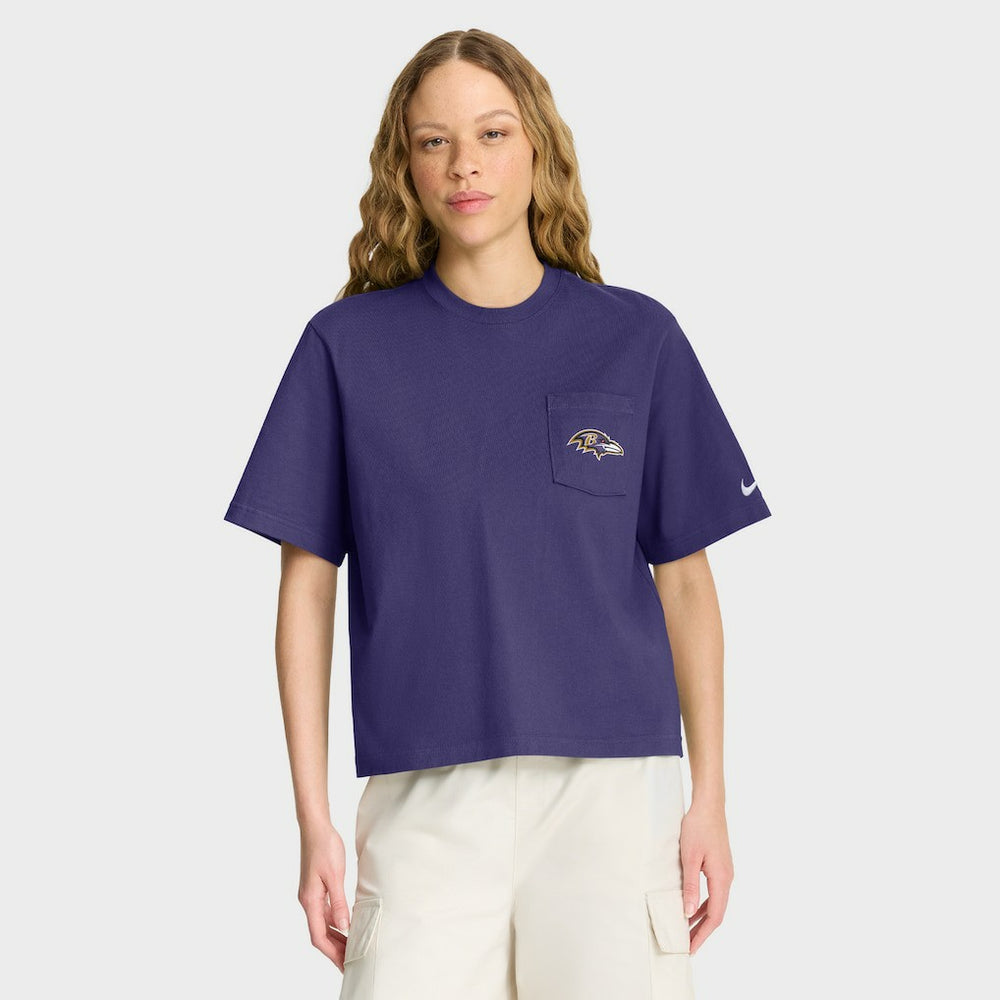 Baltimore Ravens Women's Rewind Pocket Boxy T-Shirt | NFL New