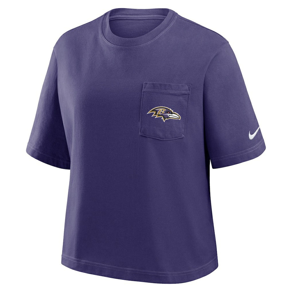 Baltimore Ravens Women's Rewind Pocket Boxy T-Shirt | NFL New