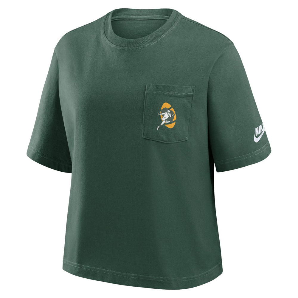 Green Bay Packers Women's Rewind Pocket Boxy T-Shirt | NFL Sale
