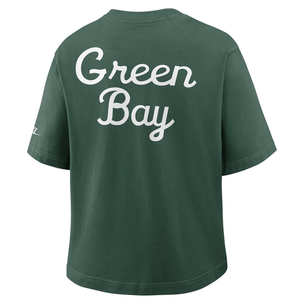 Green Bay Packers Women's Rewind Pocket Boxy T-Shirt | NFL Sale