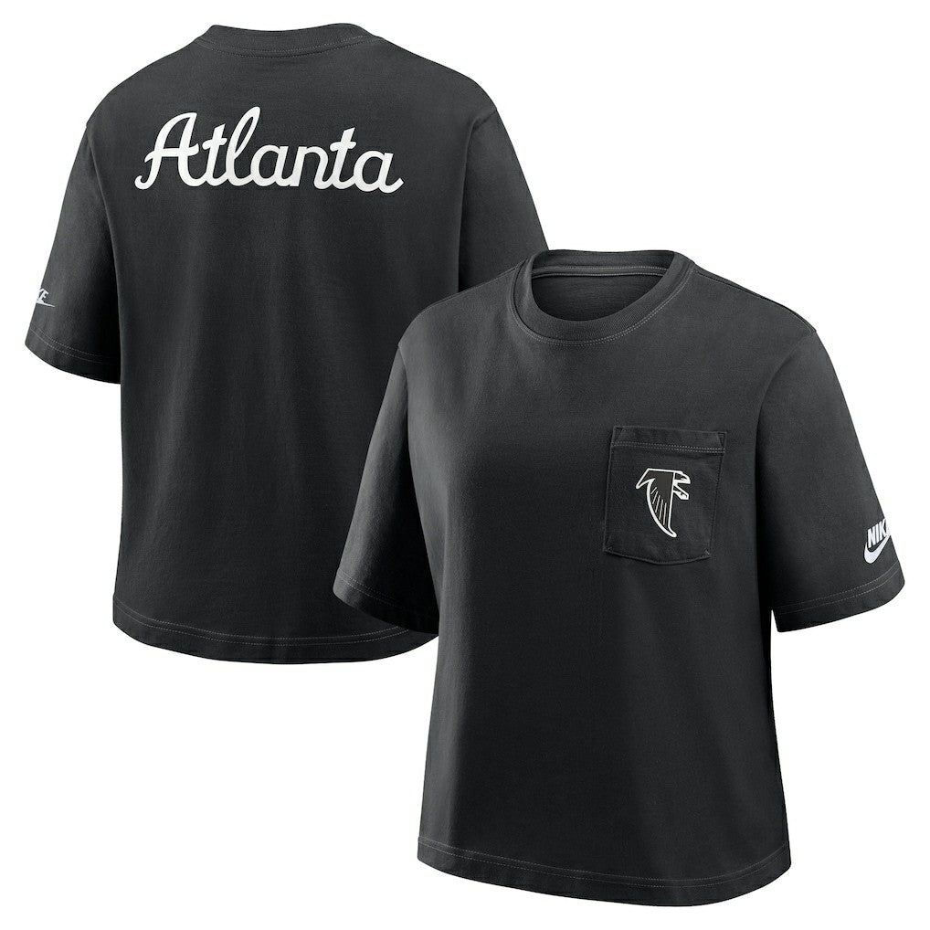 Atlanta Falcons Women's Rewind Pocket Boxy T-Shirt | NFL Online