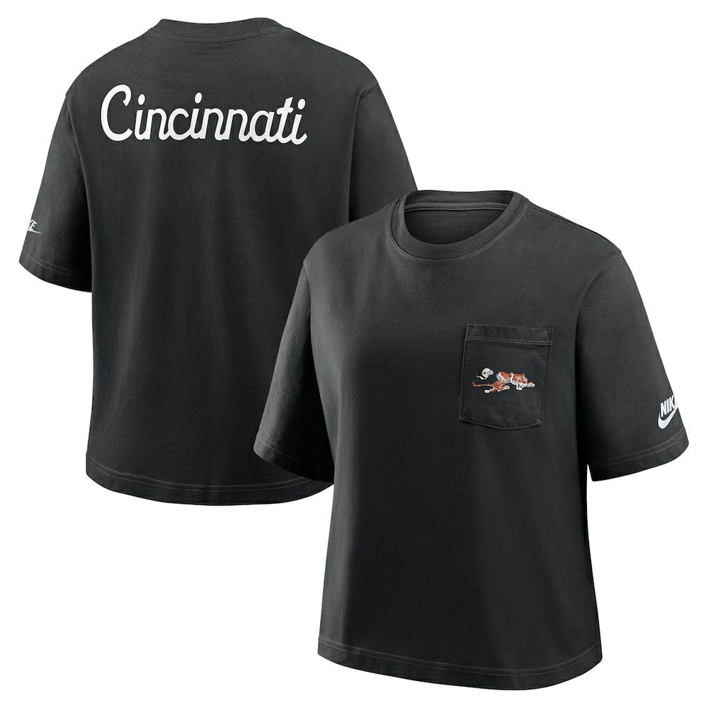 Cincinnati Bengals Women's Rewind Pocket Boxy T-Shirt | NFL Outlet