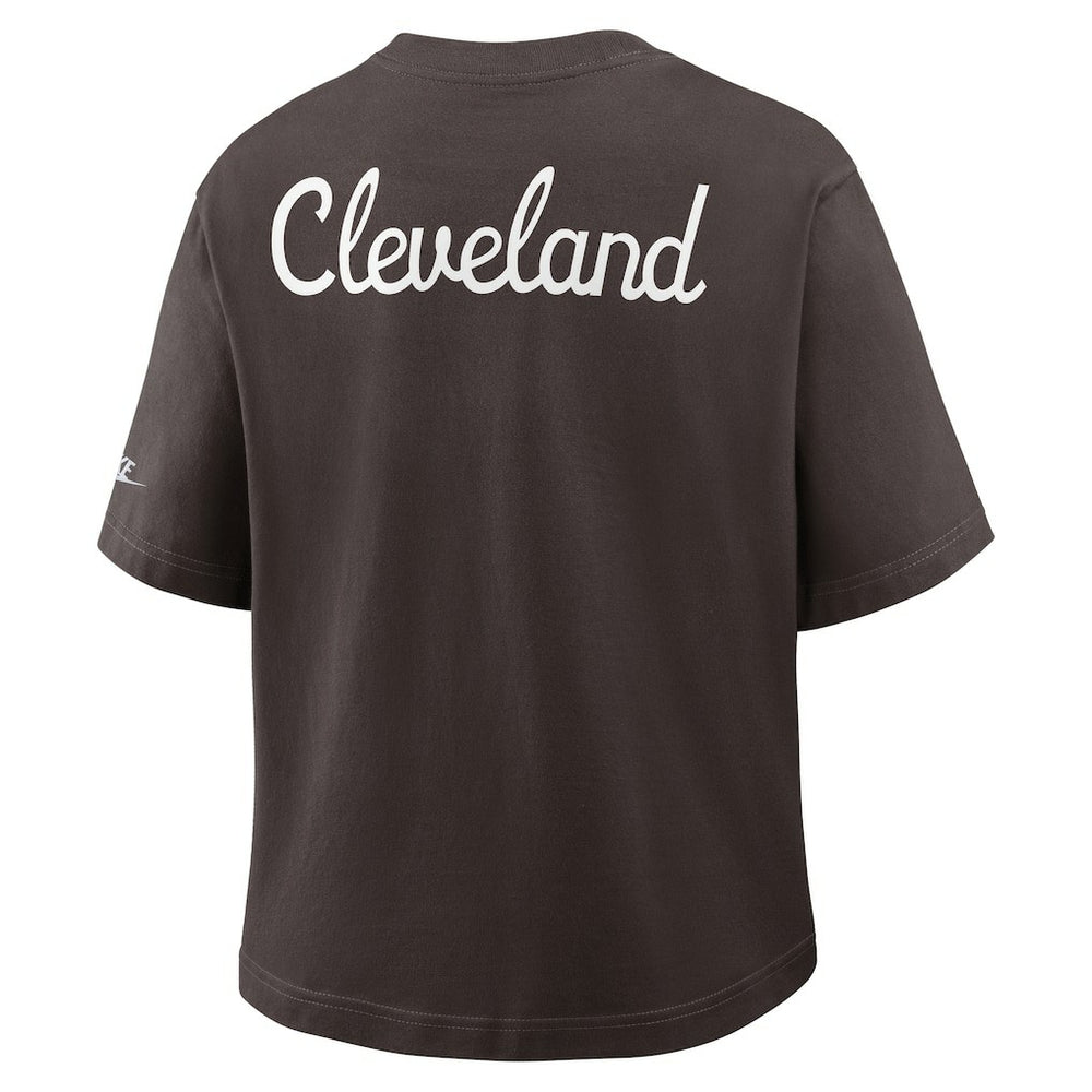 Cleveland Browns Women's Rewind Pocket Boxy T-Shirt | NFL US