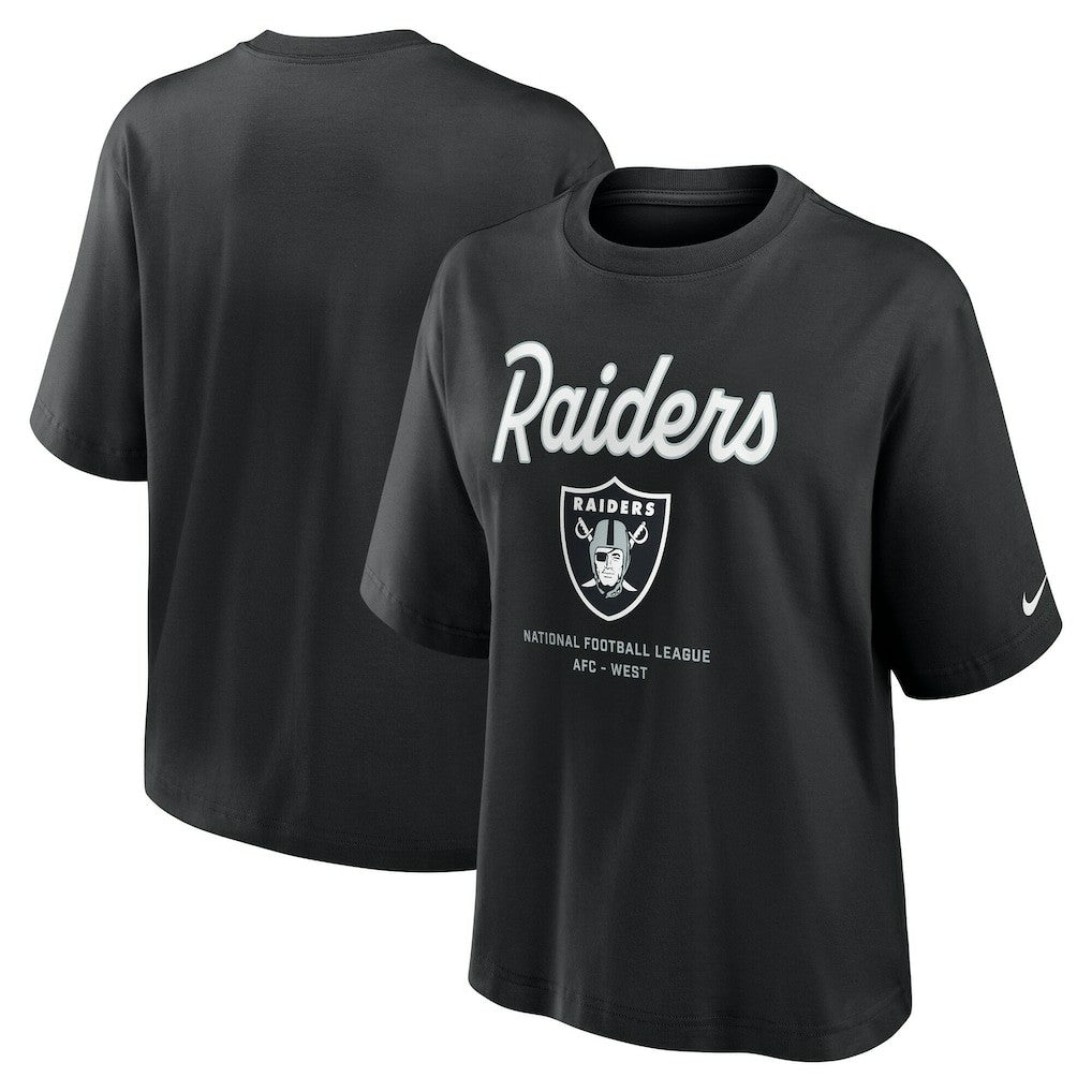 Las Vegas Raiders Women's Essential Script Relaxed Boxy T-Shirt | NFL Sale