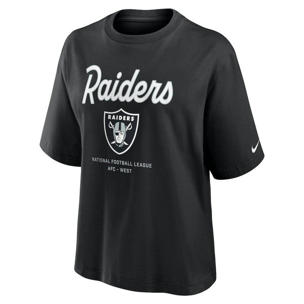 Las Vegas Raiders Women's Essential Script Relaxed Boxy T-Shirt | NFL Sale