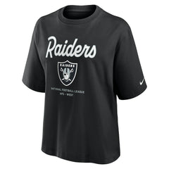 Las Vegas Raiders Women's Essential Script Relaxed Boxy T-Shirt | NFL Sale