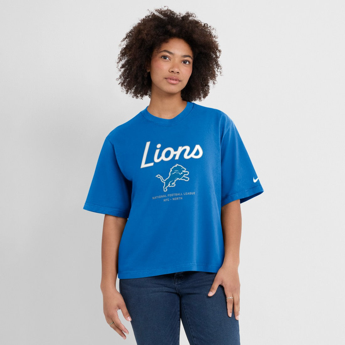 Detroit Lions Women's Essential Script Relaxed Boxy T-Shirt | NFL Online