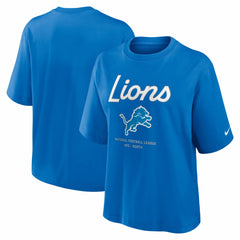 Detroit Lions Women's Essential Script Relaxed Boxy T-Shirt | NFL Online