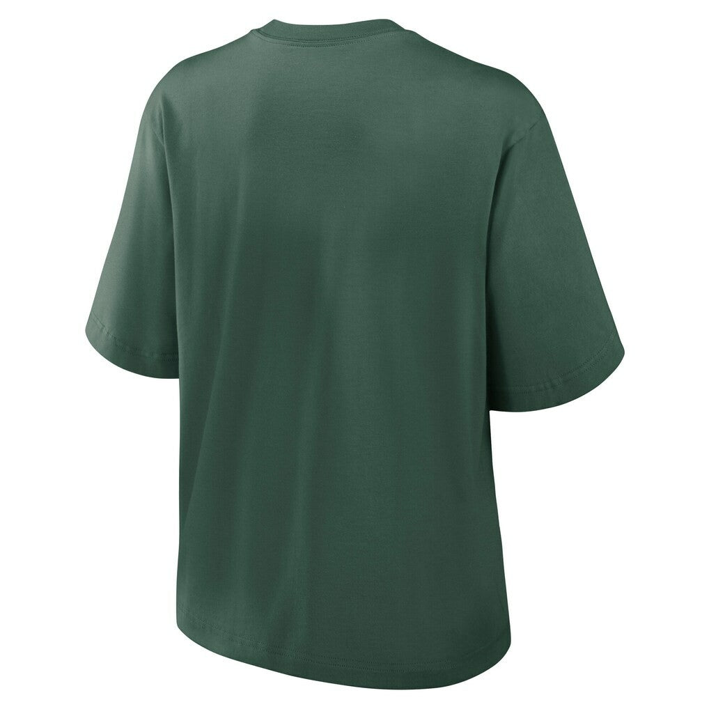 Green Bay Packers Women's Essential Script Relaxed Boxy T-Shirt | NFL Discount