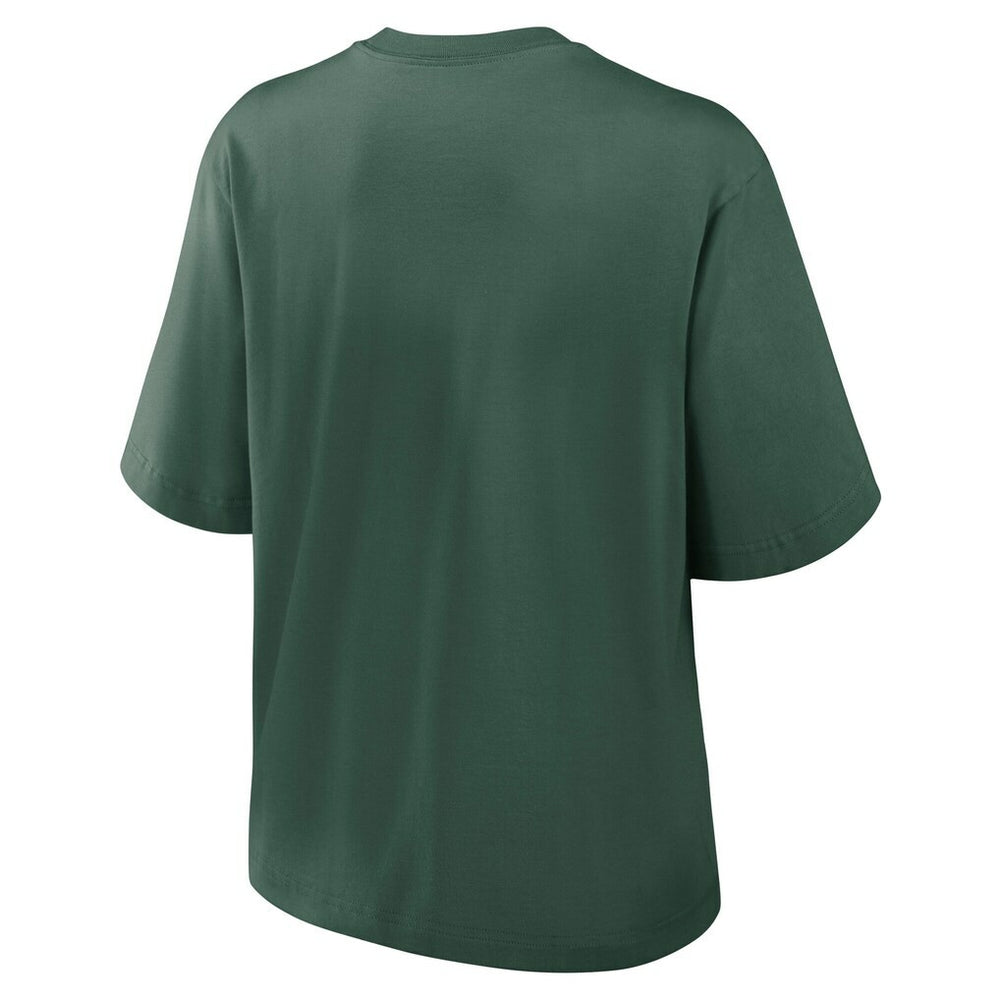 Green Bay Packers Women's Essential Script Relaxed Boxy T-Shirt | NFL Discount