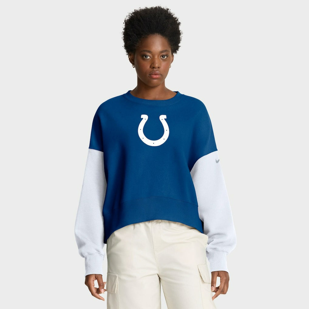 Indianapolis Colts Women's Oversized Color-Block Pullover Sweatshirt | NFL Hot