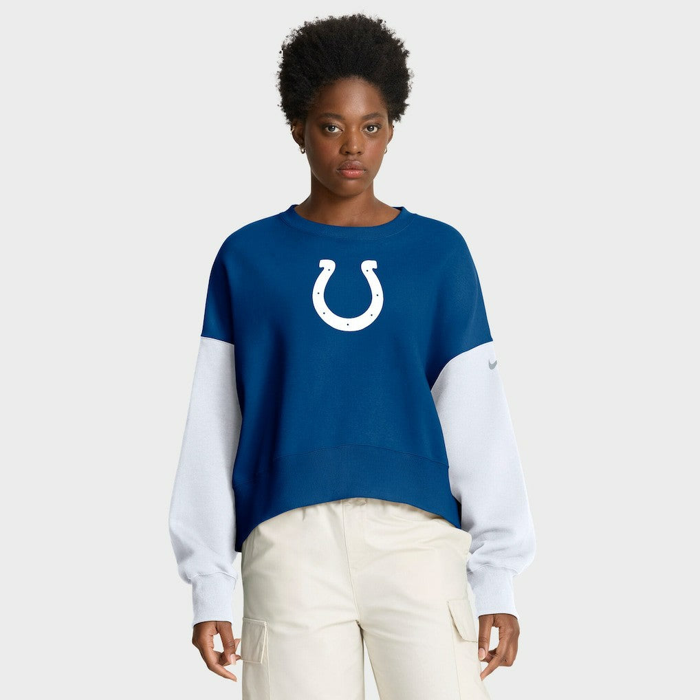 Indianapolis Colts Women's Oversized Color-Block Pullover Sweatshirt | NFL Hot