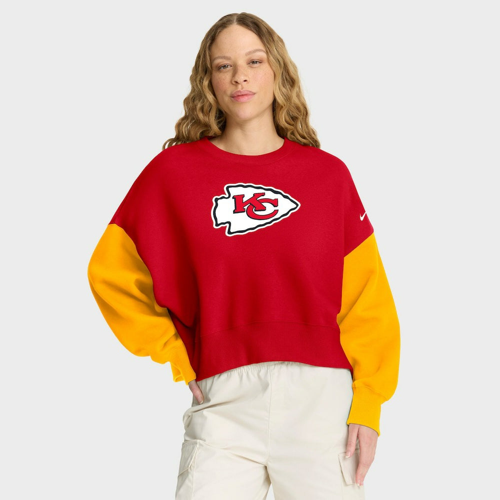 Kansas City Chiefs Women's Oversized Color-Block Pullover Sweatshirt | NFL US
