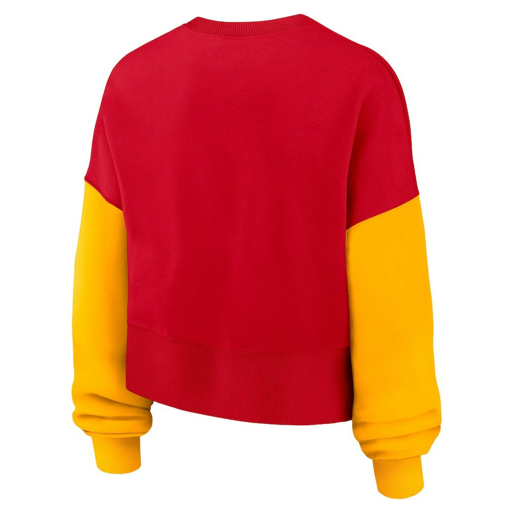 Kansas City Chiefs Women's Oversized Color-Block Pullover Sweatshirt | NFL US