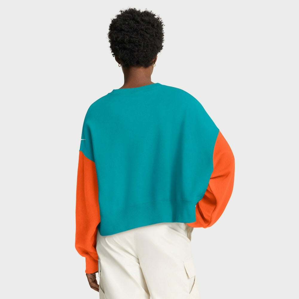 Miami Dolphins Women's Oversized Color-Block Pullover Sweatshirt | NFL US