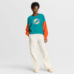 Miami Dolphins Women's Oversized Color-Block Pullover Sweatshirt | NFL US