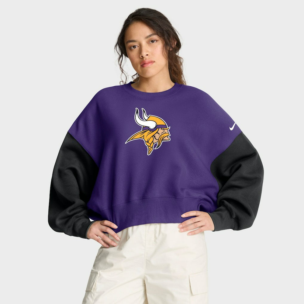Minnesota Vikings Women's Oversized Color-Block Pullover Sweatshirt | NFL Near me