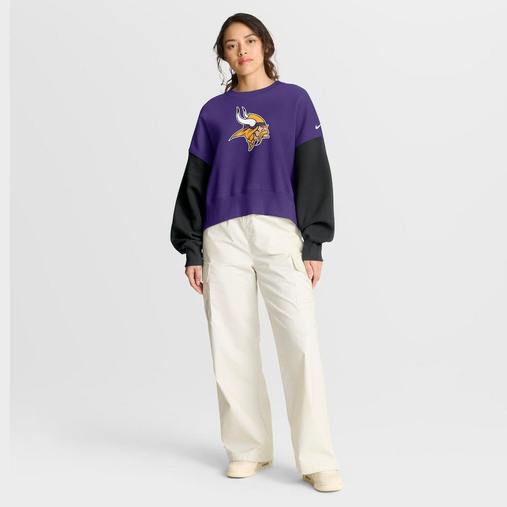 Minnesota Vikings Women's Oversized Color-Block Pullover Sweatshirt | NFL Near me