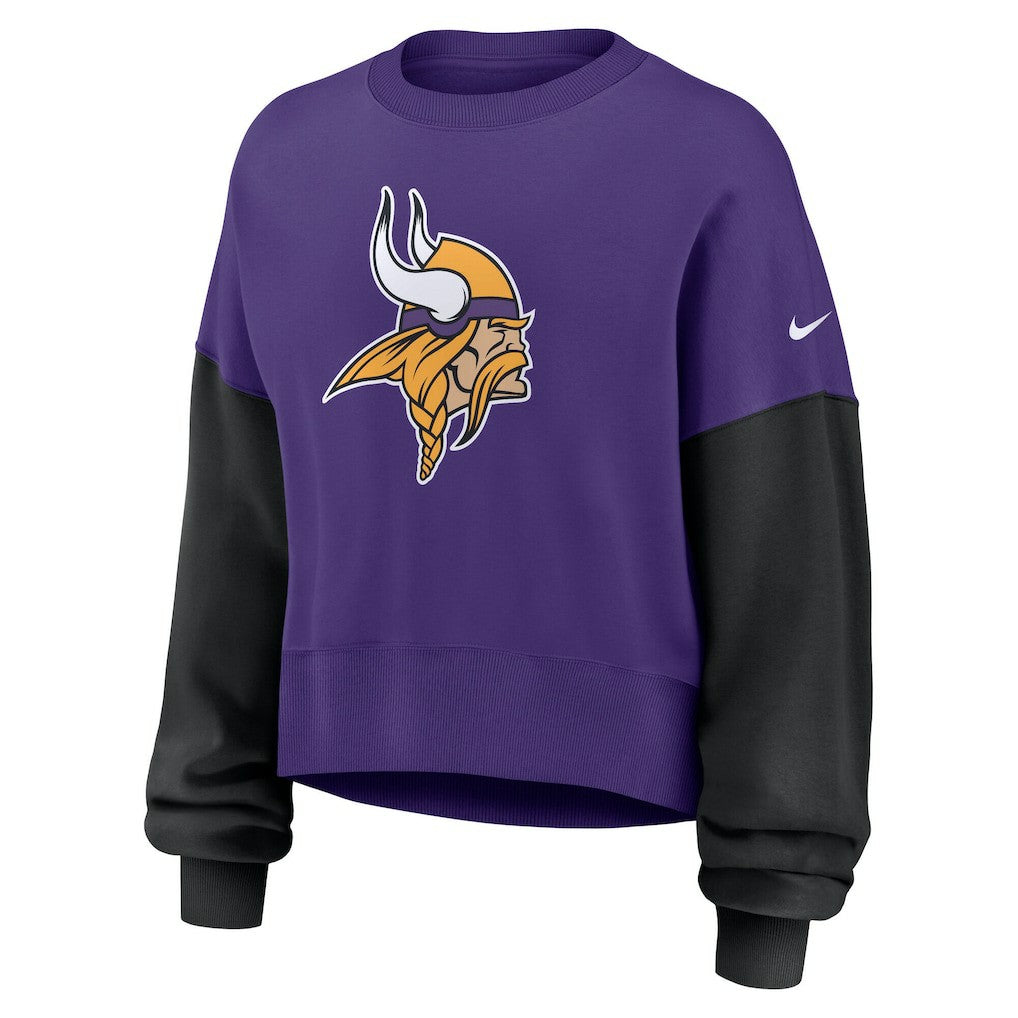 Minnesota Vikings Women's Oversized Color-Block Pullover Sweatshirt | NFL Near me