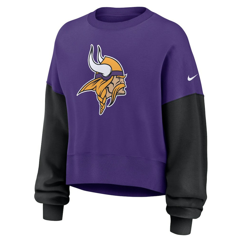 Minnesota Vikings Women's Oversized Color-Block Pullover Sweatshirt | NFL Near me
