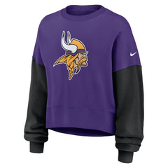 Minnesota Vikings Women's Oversized Color-Block Pullover Sweatshirt | NFL Near me