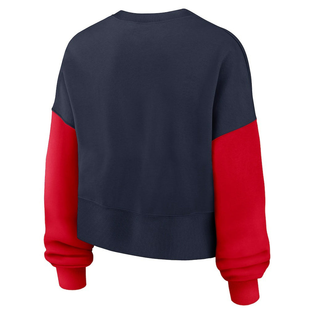 New England Patriots Women's Oversized Color-Block Pullover Sweatshirt | NFL Sale