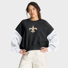 New Orleans Saints Women's Oversized Color-Block Pullover Sweatshirt | NFL On sale