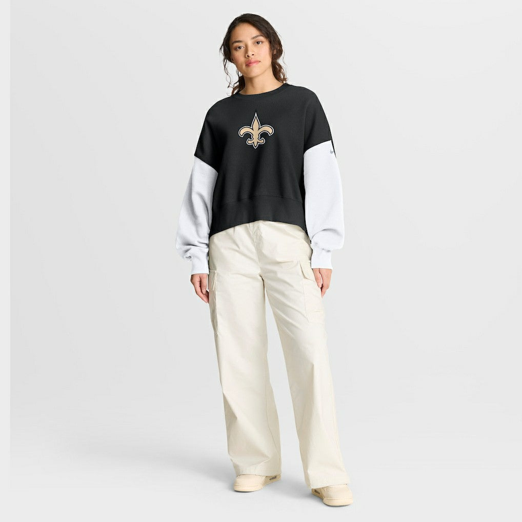 New Orleans Saints Women's Oversized Color-Block Pullover Sweatshirt | NFL On sale