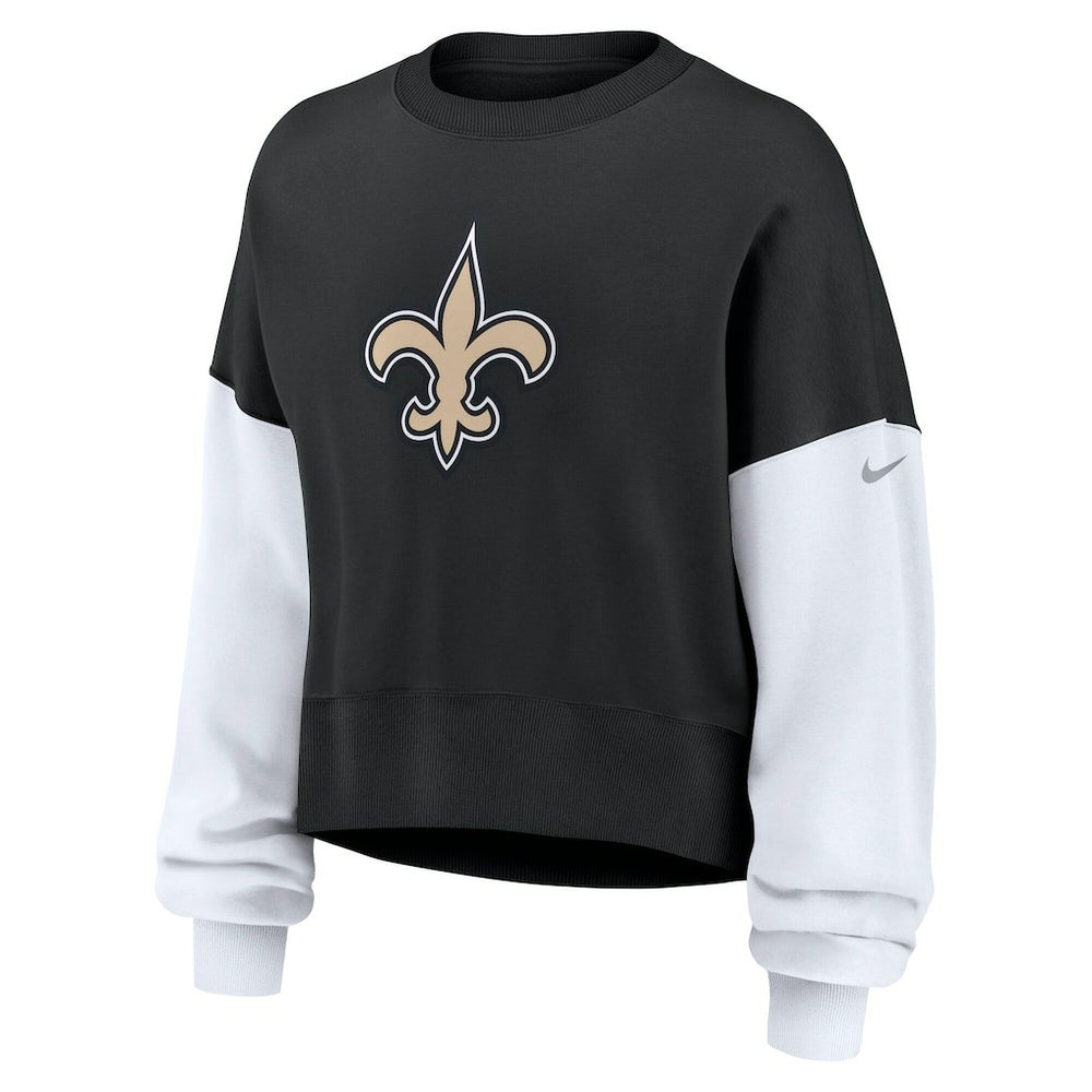New Orleans Saints Women's Oversized Color-Block Pullover Sweatshirt | NFL On sale