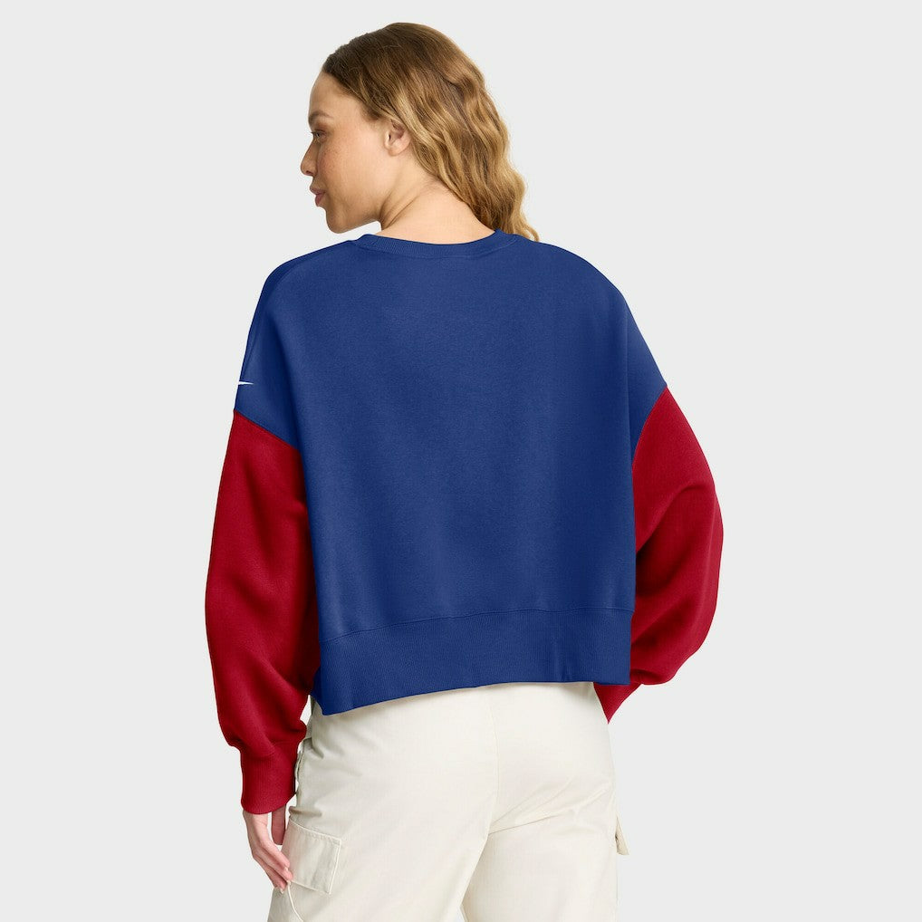 New York Giants Women's Oversized Color-Block Pullover Sweatshirt | NFL Outlet