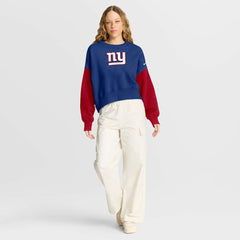 New York Giants Women's Oversized Color-Block Pullover Sweatshirt | NFL Outlet