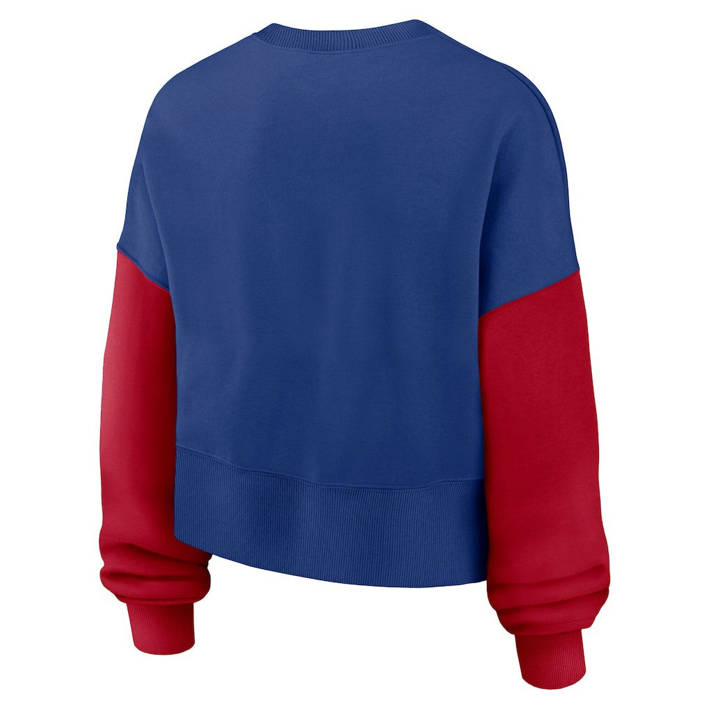 New York Giants Women's Oversized Color-Block Pullover Sweatshirt | NFL Outlet