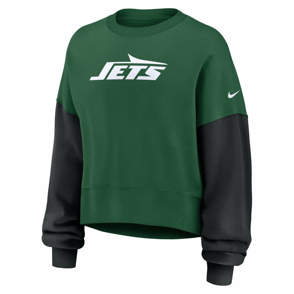 New York Jets Women's Oversized Color-Block Pullover Sweatshirt | NFL Sale