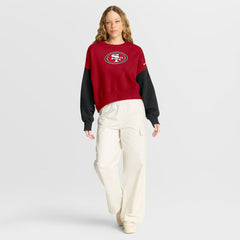 San Francisco 49ers Women's Oversized Color-Block Pullover Sweatshirt | NFL US