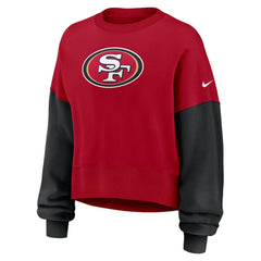 San Francisco 49ers Women's Oversized Color-Block Pullover Sweatshirt | NFL US
